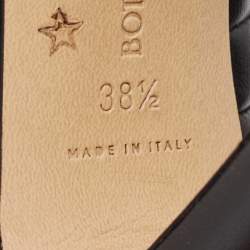 Pre Owned Bottega Veneta Black Quilted Leather Square Toe Pumps Size 38.5