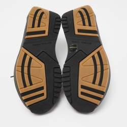 Pre Owned Bottega Veneta Black Leather Low Top Lace Up Sneakers Size 38.5