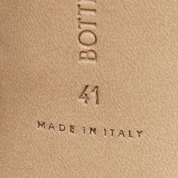 Pre Owned Bottega Veneta Beige Mesh and Leather Chunky Chain Ankle Strap Pumps Size 41