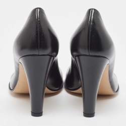 مملوكة مسبقًا Bottega Veneta Black Leather Square Toe Pumps Size 37