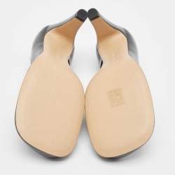 مملوكة مسبقًا Bottega Veneta Black Leather Square Toe Pumps Size 37