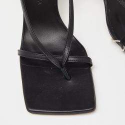 Pre Owned Bottega Veneta Leather Ankle Strap Thong Sandals 35