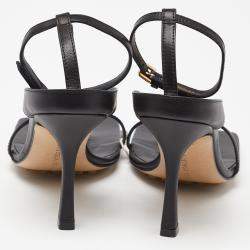 Pre Owned Bottega Veneta Leather Ankle Strap Thong Sandals 35