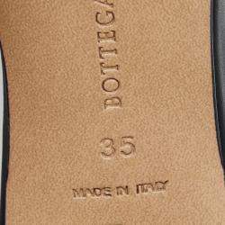 Pre Owned Bottega Veneta Leather Ankle Strap Thong Sandals 35