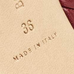 Pre Owned Bottega Veneta Burgundy Quilted Leather Bv Curve Slide Sandals Size 36