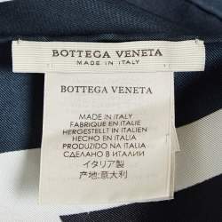 Bottega Veneta Blue Geometric Print Silk Square Scarf 