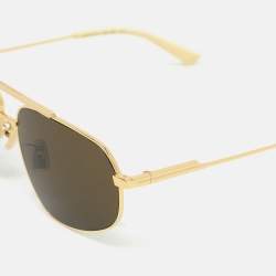Bottega Veneta Gold BV1194 S Aviator Sunglasses