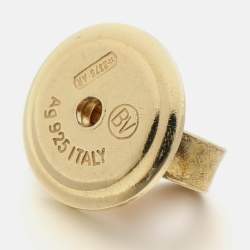 Pre Owned Bottega Veneta Drop Gold Tone Sterling Silver Earrings