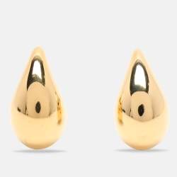 Pre Owned Bottega Veneta Drop Gold Tone Sterling Silver Earrings
