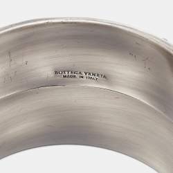 Bottega Veneta Blue Snakeskin Leather Sterling Silver Bangle Bracelet