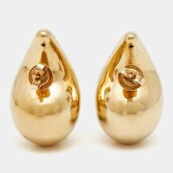 Pre Owned Bottega Veneta Drop Gold Tone Sterling Silver Earrings