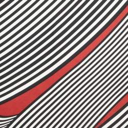 Pre Owned Bottega Veneta Black/Red Printed Silk Scarf