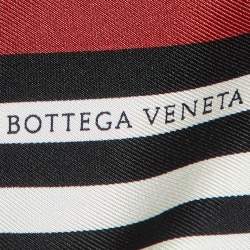 Pre Owned Bottega Veneta Black/Red Printed Silk Scarf