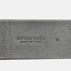 Bottega Veneta Black Leather Horseshoe Buckle Belt M