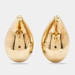 Bottega Veneta Large Drop Shape Gold Finish Sterling Silver Stud Earrings