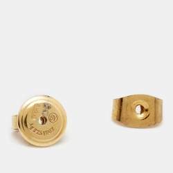 Bottega Veneta Large Drop Shape Gold Finish Sterling Silver Stud Earrings