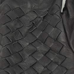 Bottega Veneta Black Intrecciato Leather Gloves Size 60