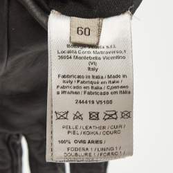 Bottega Veneta Black Intrecciato Leather Gloves Size 60