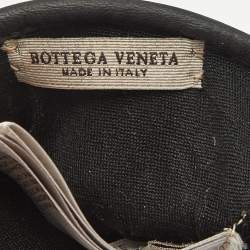 Bottega Veneta Black Intrecciato Leather Gloves Size 60