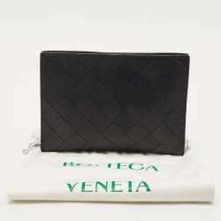 Bottega Veneta Black Intrecciato Leather Zip Document Case
