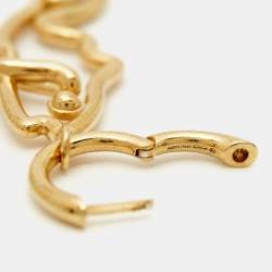 Pre Owned Bottega Veneta Fish Gold Tone Sterling Silver Earrings