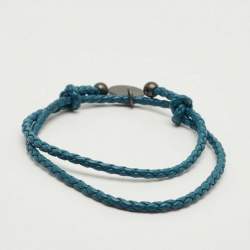 Pre Owned أسورة بوتيغا فينيتا جلد أزرق أنتريشياتو قابل للتعديل