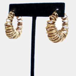 Pre Owned Bottega Veneta Multi Ring Hoop Earrings