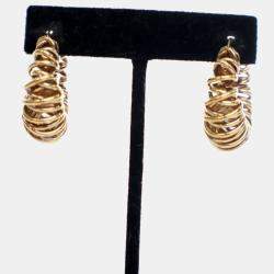 Pre Owned Bottega Veneta Multi Ring Hoop Earrings
