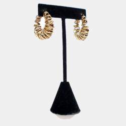 Pre Owned Bottega Veneta Multi Ring Hoop Earrings