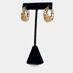 Pre Owned Bottega Veneta Multi Ring Hoop Earrings