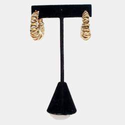 Pre Owned Bottega Veneta Multi Ring Hoop Earrings