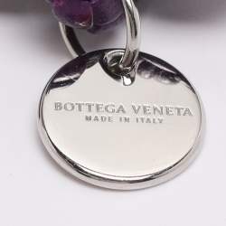 Pre Owned Bottega Veneta Intrecciato Purple Double Knot Leather Bracelet