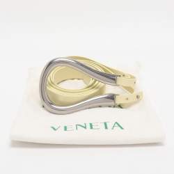 Pre Owned Bottega Veneta Lime Leather Double Strap Horsebit Buckle Waist Belt S