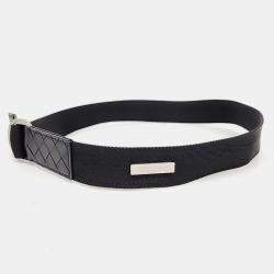 Pre Owned Bottega Veneta Black Fabric Belt