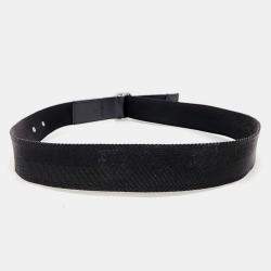 Pre Owned Bottega Veneta Black Fabric Belt