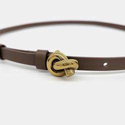 Pre Owned Bottega Veneta Brown Leather Belt