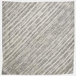 مملوكة مسبقًا Bottega Veneta White All Over Logo Print Silk Scarf