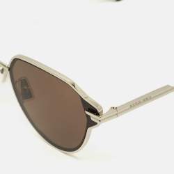 مملوكة مسبقًا Bottega Veneta Black/Silver Tone BV1271S Aviator Sunglasses