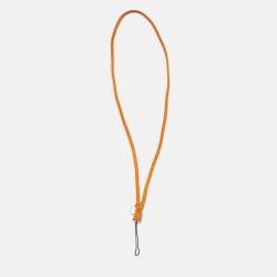 Pre Owned Bottega Veneta Phone Strap Tan Intrecciato Leather 