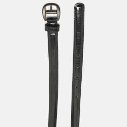 مملوكة مسبقًا Bottega Veneta 85 CM Buckle Belt Black Patent Leather