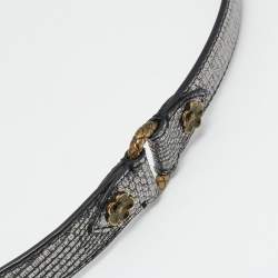 مملوكة مسبقًا Bottega Veneta 80 CM Slim Buckle Belt Lizard
