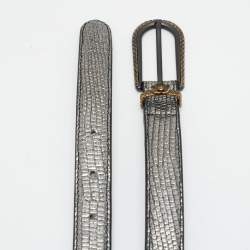 مملوكة مسبقًا Bottega Veneta 80 CM Slim Buckle Belt Lizard