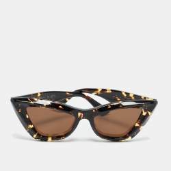 Pre Owned Bottega Veneta Tortoise Brown BV1101S Frame Cat Eye Sunglasses