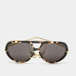 مملوكة مسبقًا Bottega Veneta Black/Gold Tone BV1273S Drop Aviator Sunglasses