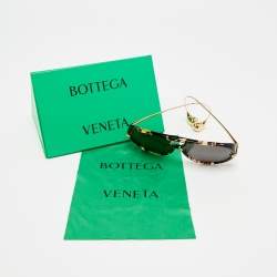 Pre Owned Bottega Veneta Black/Gold Tone BV1273S Drop Aviator Sunglasses