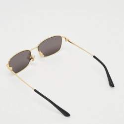 Pre Owned Bottega Veneta Black/Gold BV1300S Rectangle Sunglasses