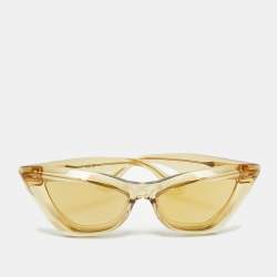 Pre Owned Bottega Veneta Yellow/Gold  BV1101S Cat Eye Sunglasses