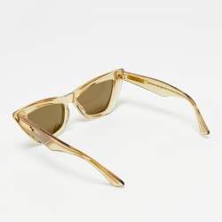 Pre Owned Bottega Veneta Yellow/Gold  BV1101S Cat Eye Sunglasses