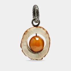 Pre Owned Bottega Veneta Resin Silver 925 Pendant
