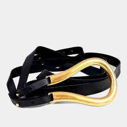 مملوكة مسبقًا Bottega Veneta Black Leather Belt